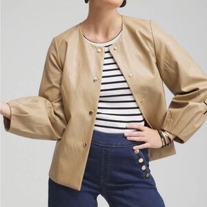 Chico's Tan Blazer with Balloon Sleeves